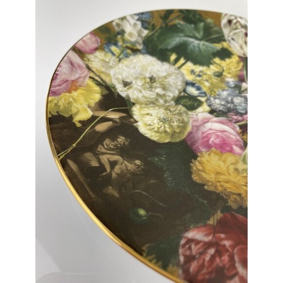 Porcelaine LG C. Limoges Dec. a la main Fully Decorated Floral Plate, Wall Decor - Picture 3 of 9